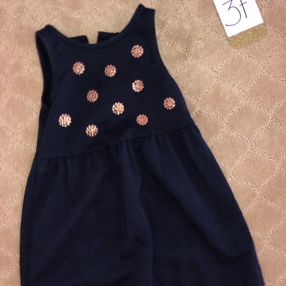 Navy dress with gold design